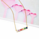 Bohemia Rainbow Cubic Zirconia Choker Necklace Girlfriend Gift Cute Rainbow X2D8