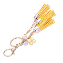 Synthetic Leather Tassel Keychain Car Key Chain Ornaments Bag Charm Yellow
