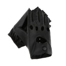 Women Mens PU leather Punk Rock Style Half Finger Hollow Holes Gloves