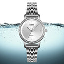 Skmei Luxury Brand Rhinestone Ladies Watch Business Steel Belt Waterproof S