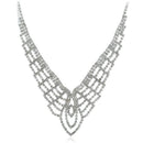 2 Piece Set Geometric Crystal Diamond Phoenix Necklace Earrings Jewelry Set