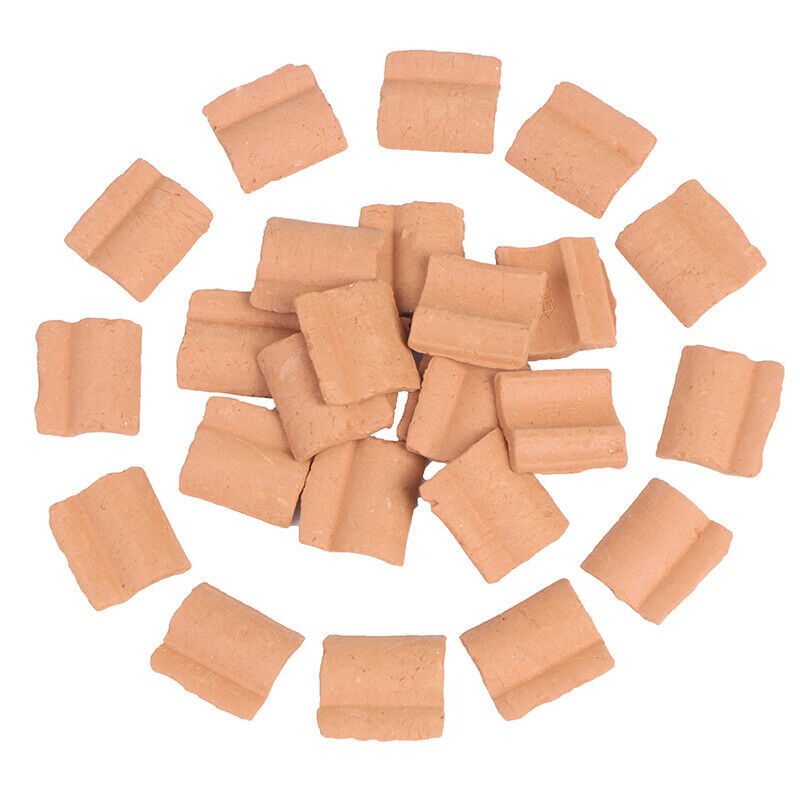 25PCS Niniature S Red Roof Tile Turning Mould Scenario Sand Table Diy Mater Gw