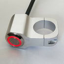 25mm Motorcycle Handlebar Headlight Fog Light Switch Stainless Steel Red