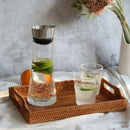 Rattan Woven Storage Fruit Basket Candy Snack Snack Plate Cutlery Tray With