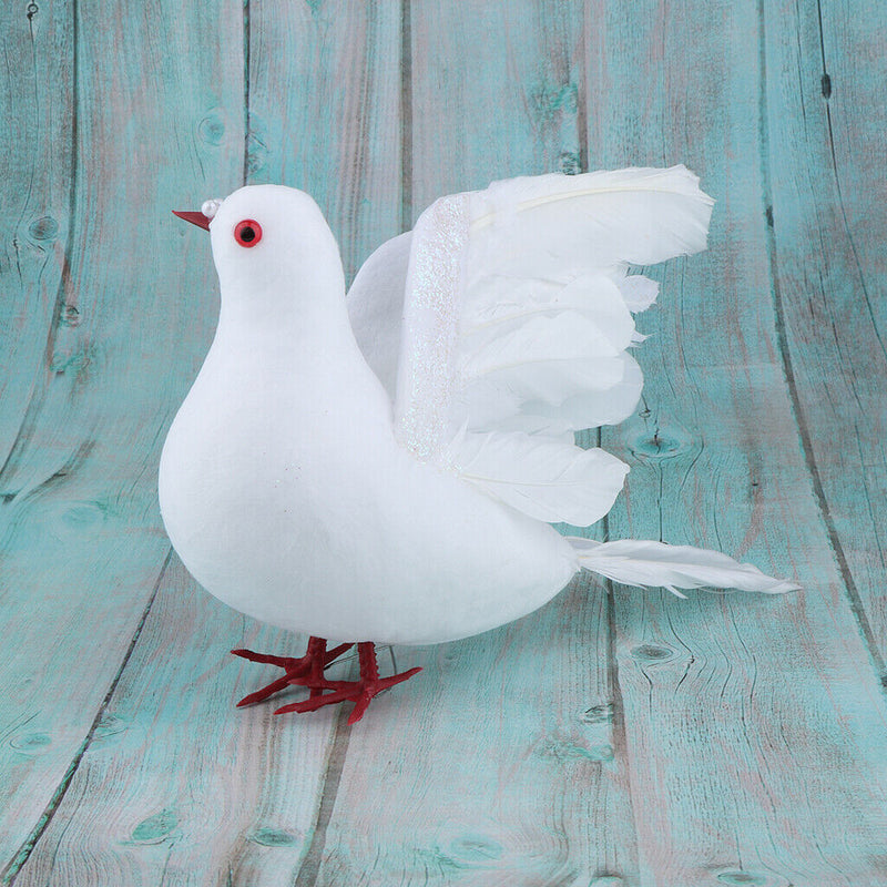 10 Packs of Realistic Feathered Pigeon Doves Animal Birds Ornament Decoration