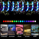 5M 16.4ft Waterproof RGB Solar Powered LED Rope Tube Light Outdoor Garden Lamps