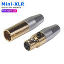 2pcs Mini 3 Pin XLR Male Female Connector Audio Plug Adapter for Microphone