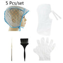 5Pcs/Set Highlighting Dye Coloring Hair Tipping Cap Gloves With Hook Hairst Hn