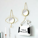Hanging Wall Mirror Decorative Eye Shaped Wall Mirror for Home Bathroom Office