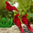 Artificial Red Clip-on Feathered Birds Christmas Ornaments Decor X12