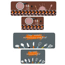 2 Pack Cutlery Tool Print Pattern Kitchen Carpet Floor Mat Oil and Water Ab