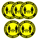 Set 5 Social Distancing Safety Floor Decals Stickers Notice Caution Shop B