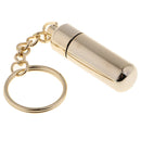 Golden Stainless Steel Cigar Punch Metal Cutter Bullet Style with Key Chain