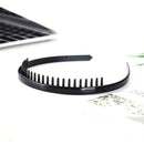 1pc Unisex Plastic Headband with Non-Slip Teeth Comb Black DIY Hair Styling Hoop
