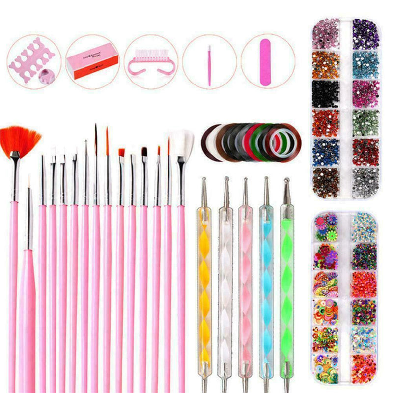 10pcs Women Nail Art Set Rhinestones Decoration Nail Nail Hot DIY Brush S5W2