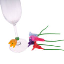 6pcs Flowers Wine Cup Marker Silicone Wine Glass Label Glass Cup Recognizer