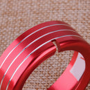3 Red Alloy Interior Media Knob Cover Trim Ring fit for Alfa Romeo Giulia 2017