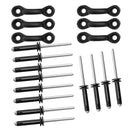 Kayak Canoe 6 Pieces Deck Loop Pad Eyes + 12 Pieces Tri-Fold Rivets Boat Fishing