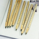 1x Handmade wooden ruler design manual ballpoint pen DIY multifunction newest LJ