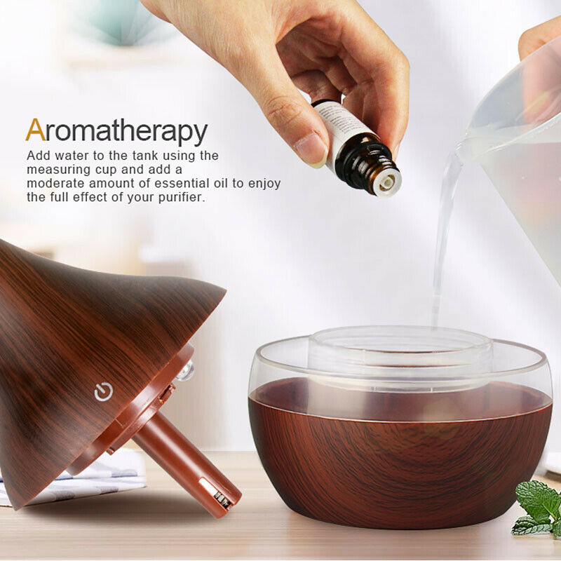 300ml USB Electric Aroma Air Diffuser Wood Ultrasonic Air Humidifier Essent Y6O7