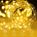 100LED 12m Solar Copper Wire Lamp Decor String Fairy Light Xmas Party Warm White