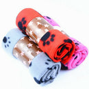 Lovely Pets Mat Soft Warm Fleece Paw Print Design Pet Puppy Dog Cat Mat Bla