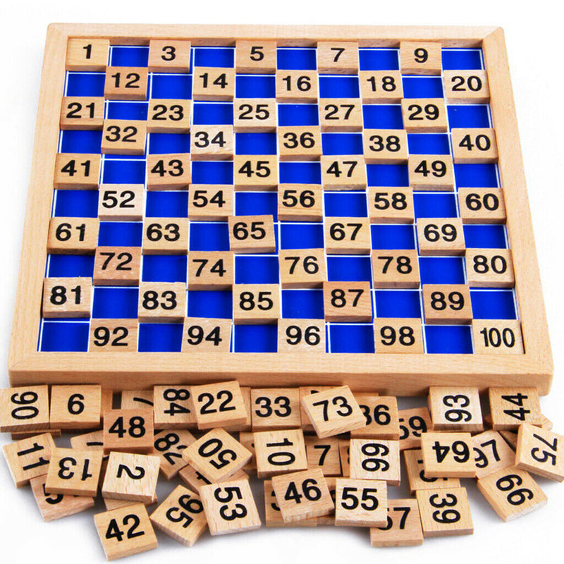 Montessori Math Education Materials - Wooden 1-100Consecutive Numbers Blocks Box