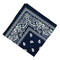 Cotton Double Sided Paisley Cowboy Bandana Head Wrap Wristband Kerchief Navy