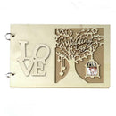 Wedding Guest Books Wooden Heart Hollow Notebook Name Sign Board Craft Gift