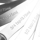 Chef Measuring Spoons, Heavy Duty Round Stainless Steel Metal, for Dry or L