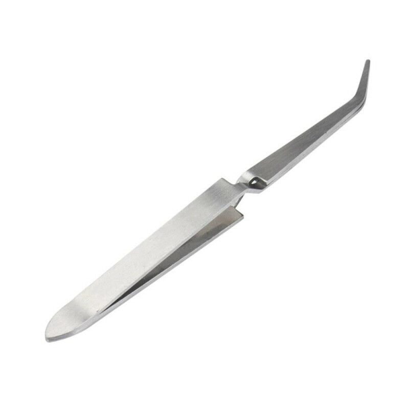 1pcs Tweezers Bent Tip Cross Locking Degree Curved Tip Cross Lock Stainless