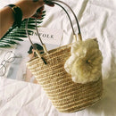 Summer Bohemian Straw Woven Women's Handbags Women's Flower Shoulder Bag La C3S8