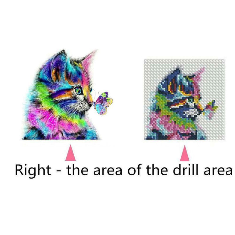 Cat Butterfly 5D Full Drill Diamond Painting Embroidery DIY Cross Stitch(A)