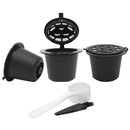 3pcs Refillable Reuse Coffee Capsule Filters for Nespresso Machine (Black) A