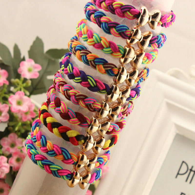 10X Weaves Bowknot Ponytail Elastic Holders Hair Accessories Girl Rubber Band Gw