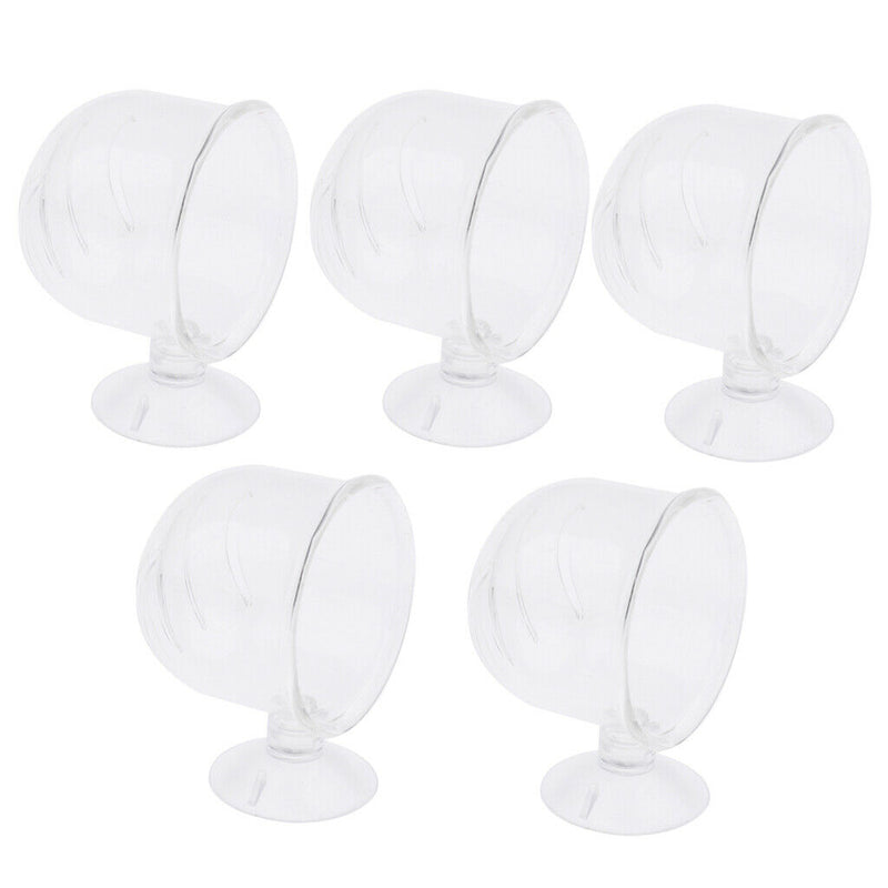 5x Glass Feeding Cup Fish Feeder Shrimp Red Worms Food For