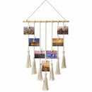 Hanging Photo Display Macrame Wall Hanging Pictures Organizer Home Decor, w G9O7
