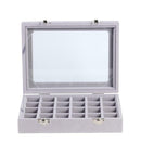 24 Grid Velvet Women Jewelry Packaging Boxes Ring Earrings Organizer Case A