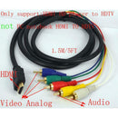HDMI to 5 RCA RGB Audio Stereo AV Component Card Computer Adaptor Cable 1.5m