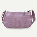 Retro Alligator PU Women Handbag Tote Street Underarm Shoulder Bag (Purple)