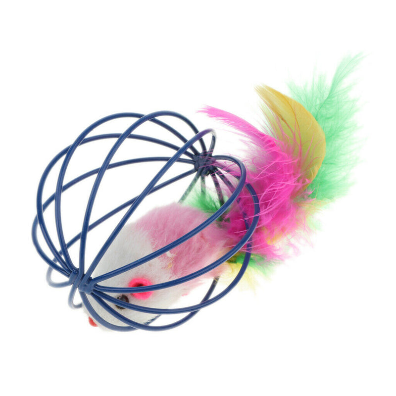 Cat Toys Furry kitten Mice in the cage 5 Pack