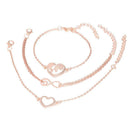 3pcs/Set Double Love Bracelet Lucky 8 Bangles Wedding Women Jewelry Gift