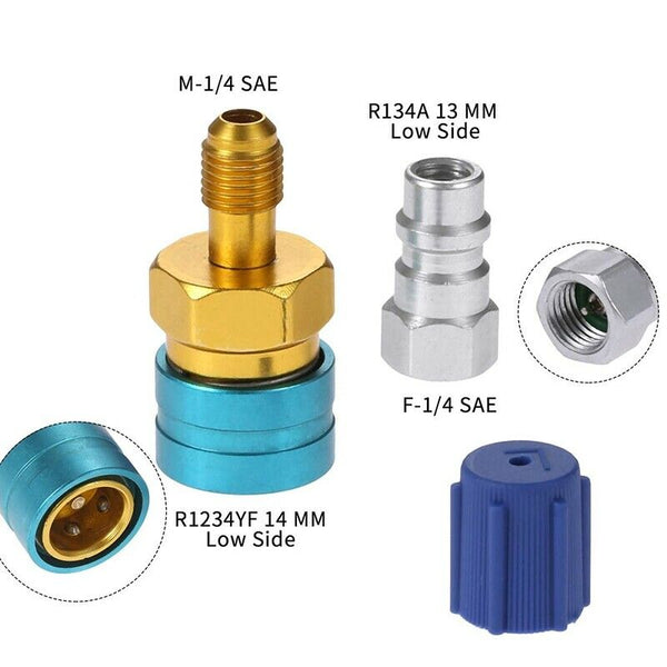 2X(R1234Yf To R134A Low Side Quick Coupler, R12 To R134A Hose Adapter Fitti