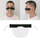 Reusable Face Cover Clear PVC Face Shield Summer Cooling Anti-Spitting Black