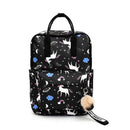 Cute Pony Print Backpack Women Casual Rucksack Girls School Bag (Black) A