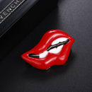 Fashion Women Red Lips Brooch Pin Collar Decoration Badge Corsage Jewe JR