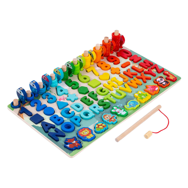 Wooden Puzzles Set for Toddlers ABC Letter and Number Learning Board Game Early