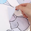 Cartoon Cute Animal Elephant Playing with Balloons Rabbit Wall Stickers Decor3C