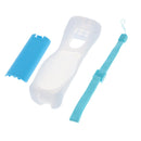 Silicone Case Battery Cover Wrist Strap for Nintendo Wii U Remote Blue