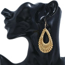 Women Bamboo Rattan Geometric Water Drop Shaped Ear Stud Earrings Women Jewe OZ